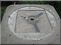 Vandalised trig point, Churchdown Hill