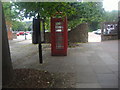 Phone box by car park entrance, Godalming