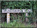 Grundisburgh Road sign