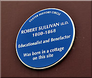 J3979 : Robert Sullivan plaque, Holywood by Albert Bridge