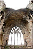 NT5434 : Window and vaulted roof, Melrose Abbey by Mike Pennington