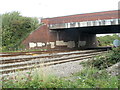 South Wales main railway line passes under Spytty Road bridge, Newport