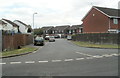 Newport : Moorland Park houses viewed from the railway perimeter fence