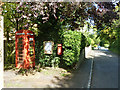 Post box and telephone booth, Litlington