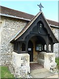 SU3642 : St Peter, Goodworth Clatford: church porch by Basher Eyre