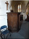 SU3642 : St Peter, Goodworth Clatford: pulpit by Basher Eyre