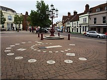 SU1405 : Millennium Sundial in Ringwood Market Place by tristan forward