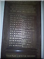 War memorial in The church of All Saints, Ringsfield