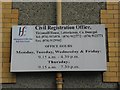 C1712 : Notice, Civil Registration Offices, Letterkenny by Kenneth  Allen