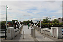 O1634 : Sean O'Casey Foot Bridge over the Liffey, Dublin, Ireland by Christine Matthews