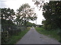 The lane to Westwood Farm and Hawthorn Hill