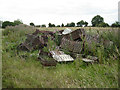 Discarded crop trays near Green Farm 