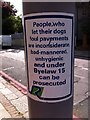 TQ1977 : Dog fouling notice on Burlington Avenue, Kew by Phil Champion