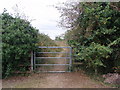 Bridleway gate on path over old railway line