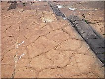 HY2428 : Lamprophyre dyke cuts through sandstone by Alan Bowring