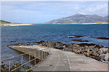 NA9812 : Pier at Huisinis and Caolas an Scarp by Mike Pennington