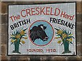 Mosaic sign near the entrance to Creskeld Home Farm, Creskeld Lane