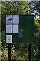 SO9258 : Noticeboard in Trench Wood, near Sale Green by P L Chadwick