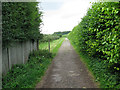 Bridleway and farm track through orchards