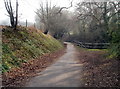 Footpath and cycleway approaches canal tunnel portal near Cwmbran