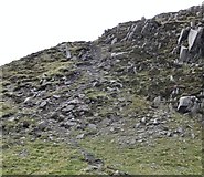 J3228 : Steps from Hare's Gap to the northern flank of Slieve Bearnagh by Eric Jones
