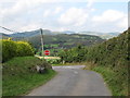 A rural road junction with a view