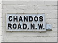 Sign for Chandos Road, NW2