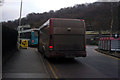 SD9926 : A filthy dirty bus waits near the bus stop at Hebden Bridge Station by Phil Champion