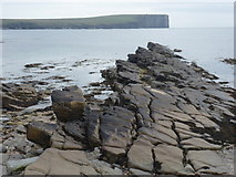 HY2428 : Birsay: rocks lead the eye towards Marwick Head by Chris Downer