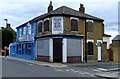 Boarded-up building