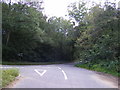 TM2154 : Road to Clopton Green junction with the B1078 by Geographer