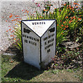 Milestone in a front garden, Main Road 