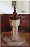 TG0829 : St Andrew, Thurning - Font by John Salmon