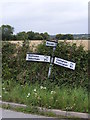 Roadsign on Cretingham Road