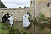 TQ8353 : Bridge over Moat, Leeds Castle, Kent by Christine Matthews