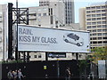 Rain Kiss my Glass advert near Blackfriars Bridge