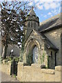 Porch and tower of the disused chapel at Harlow Hill