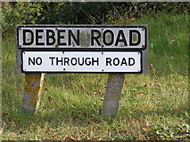 TM2749 : Deben Road sign by Geographer
