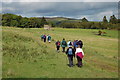 NT4627 : Walkers on the Borders Abbeys Way near Haining Loch by Jim Barton