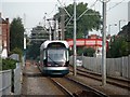 Old Basford: tram approaching David Lane