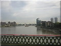 Battersea Reach, from a train crossing the Battersea railway bridge