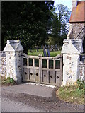 TM4479 : Gates of St.Andrew's Church, Sotherton by Geographer