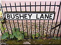 TM3544 : Bushey Lane sign by Geographer