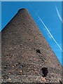 Indian Summer - Catcliffe Glass Cone, blue sky and contrails