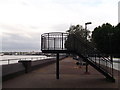 TQ3678 : Viewpoint stairs on Deptford Strand by David Anstiss