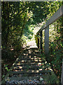 Steps to dismantled railway trackbed, Parham