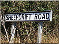 TM3151 : Sheepdrift Road sign by Geographer