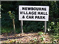 Newbourne Village Hall sign