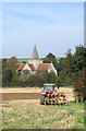 Parked Tractor near Lullington Farm