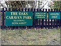 The Oaks Caravan Park signs